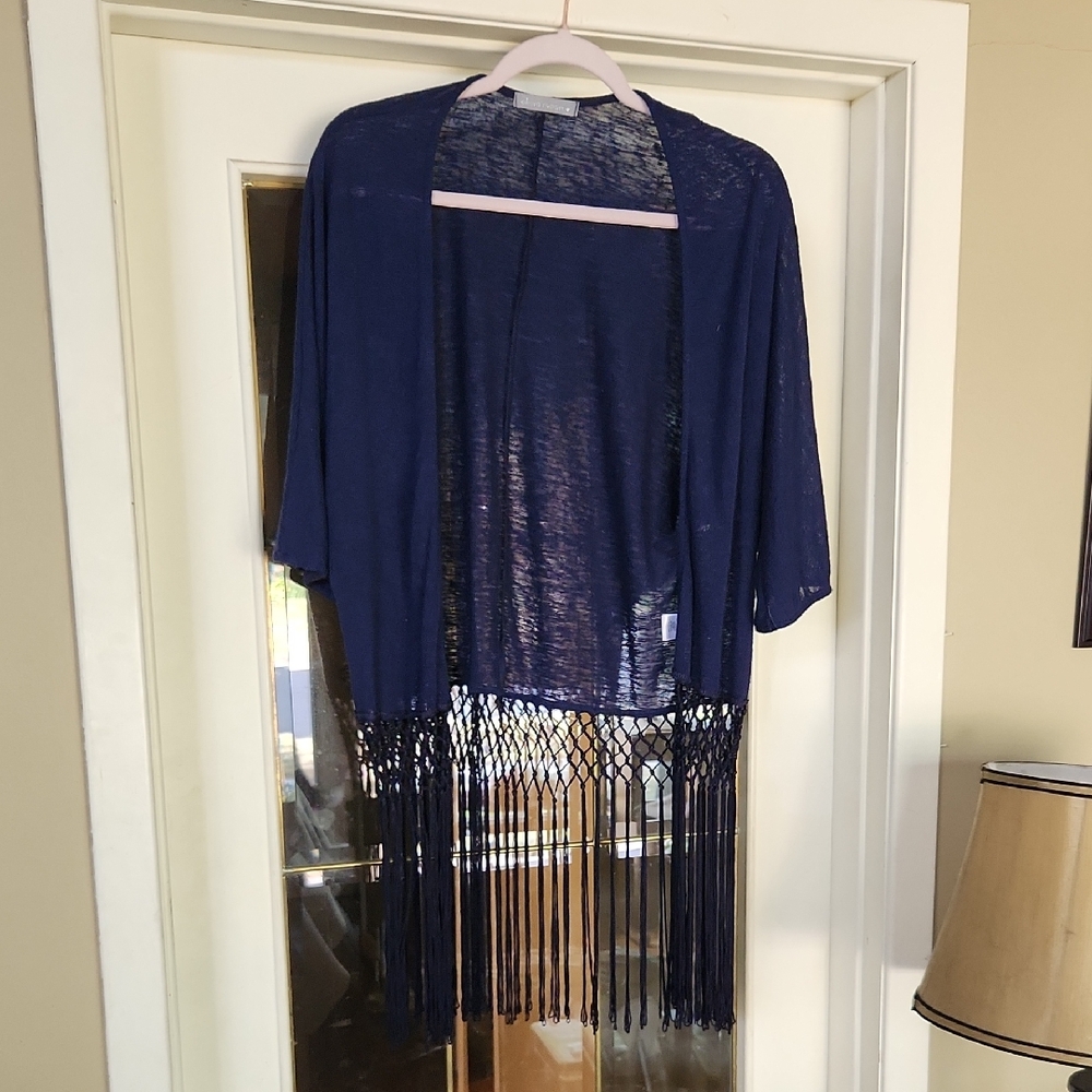 Olivia Moon Deep Blue Knit Cardigan